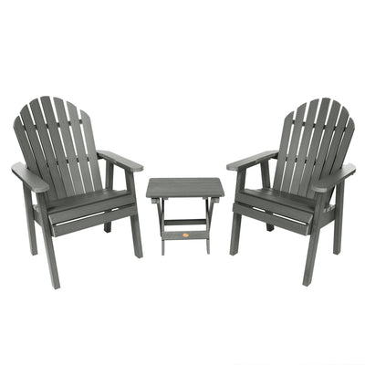 2 Hamilton Deck Chairs with Folding Side Table Highwood USA Coastal Teak 