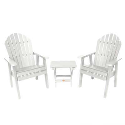 2 Hamilton Deck Chairs with Folding Side Table Highwood USA White 