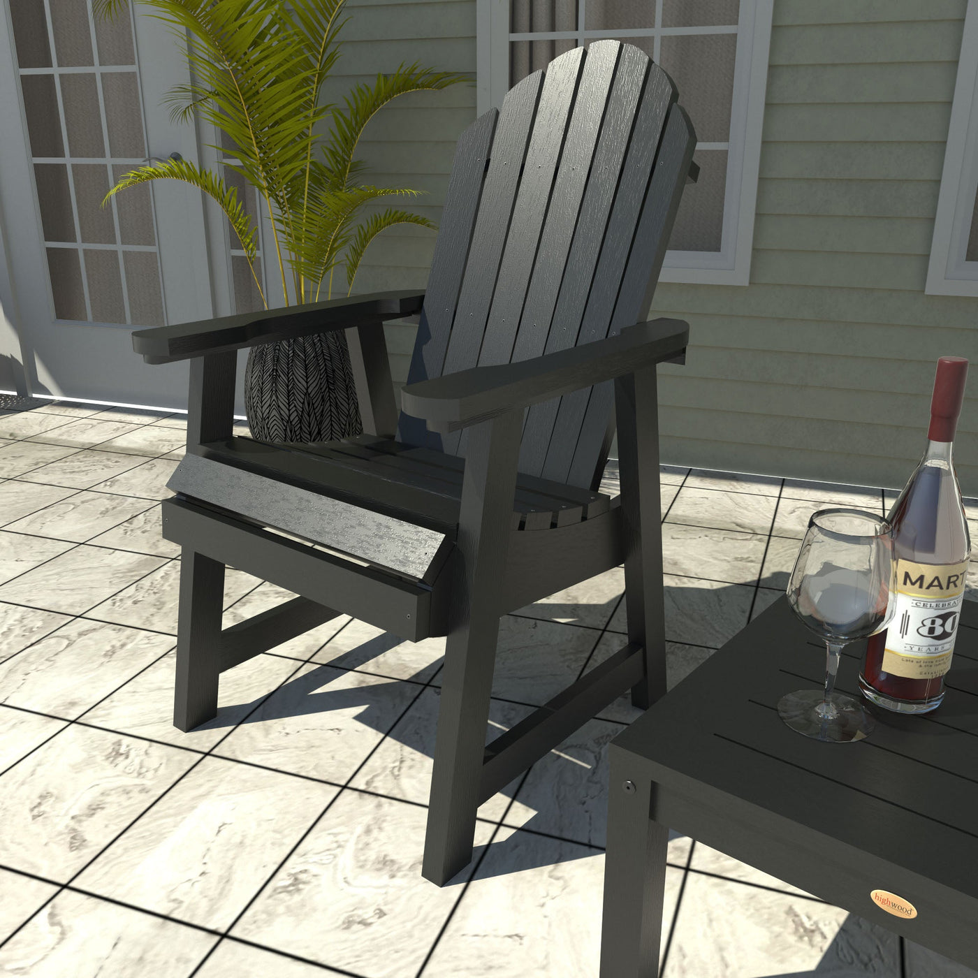 Close-up of chair with backrest and armrest