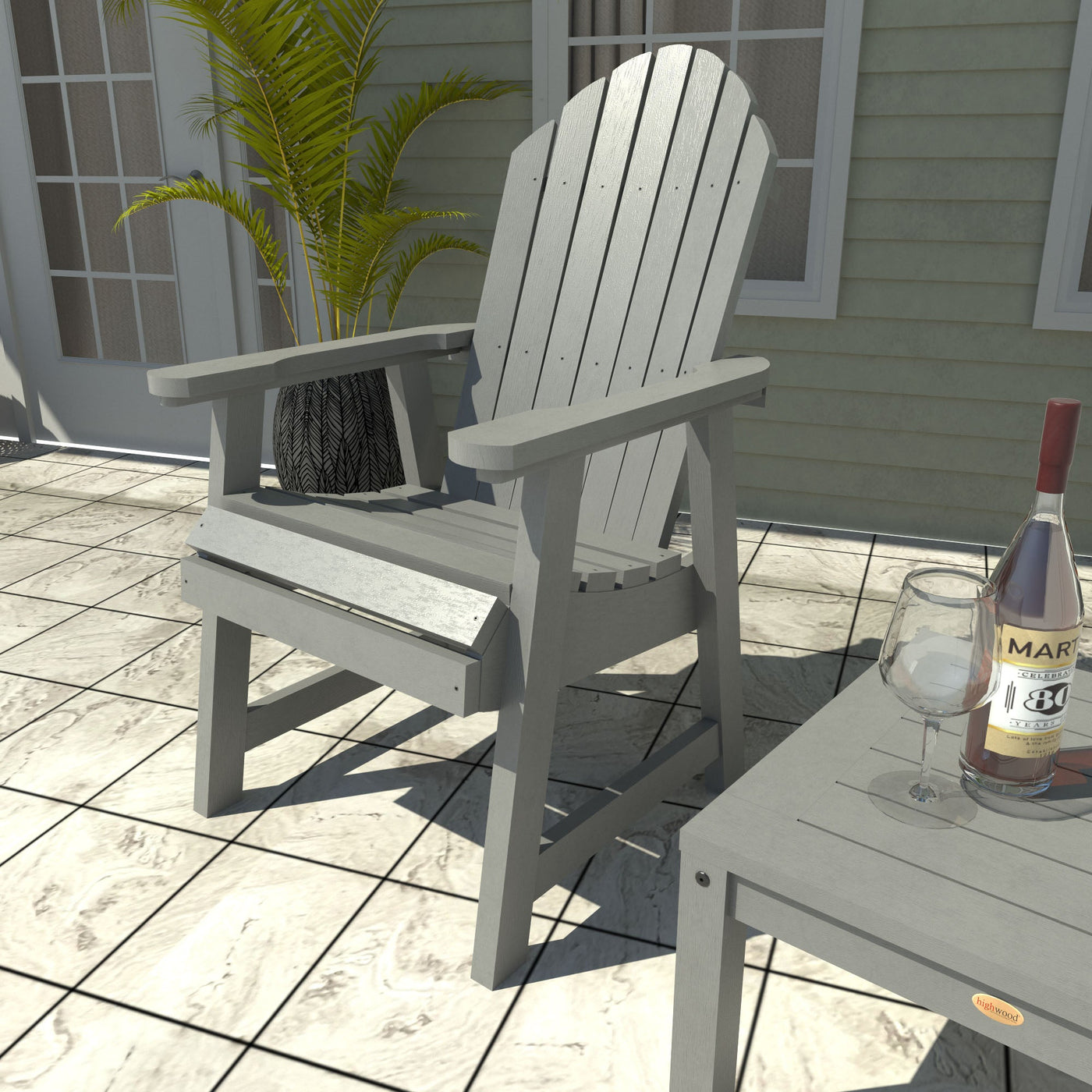 Dark gray Adirondack chair