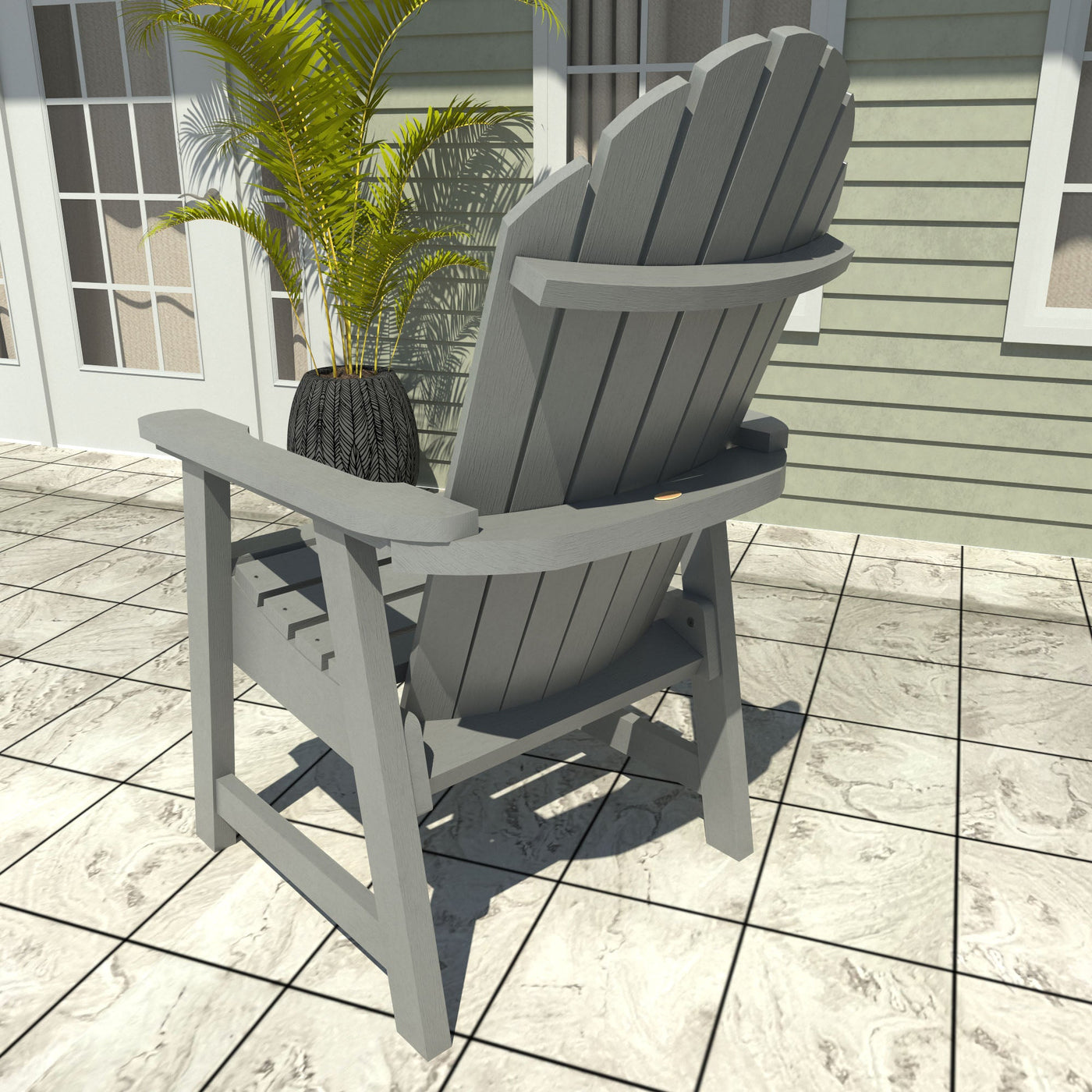 Adirondack chair on stone patio