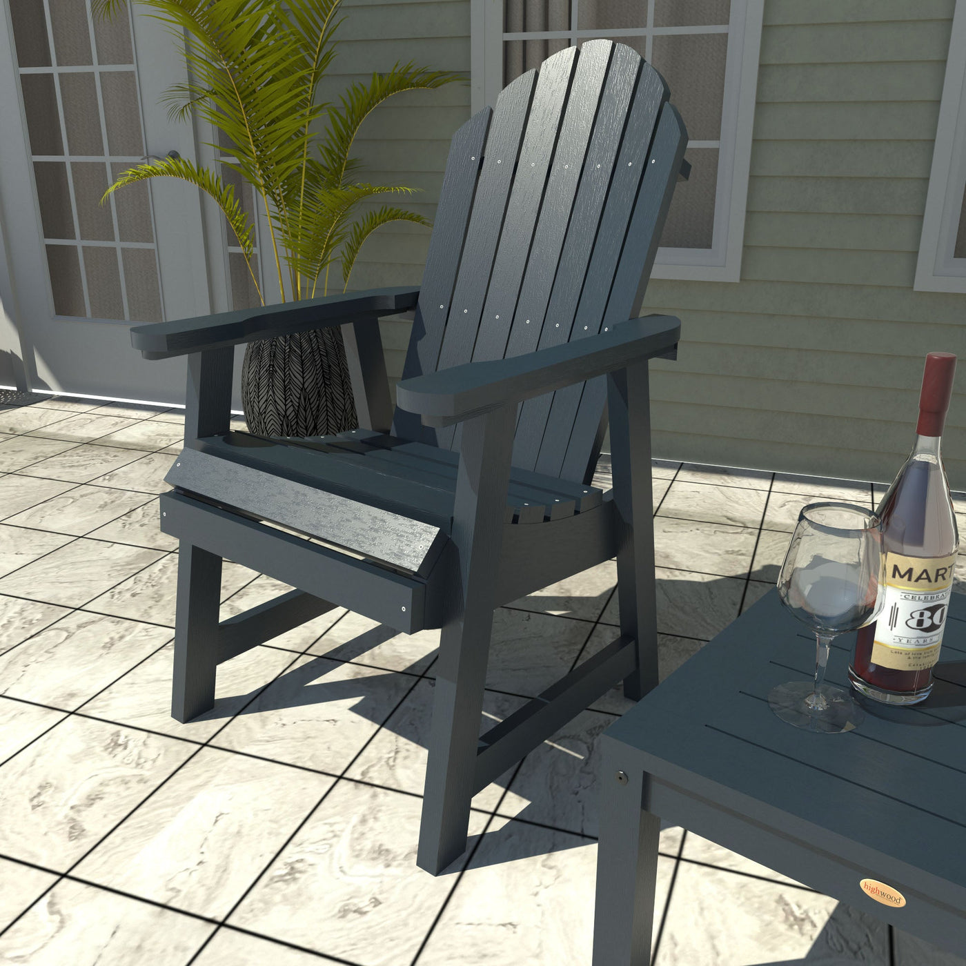 Dark blue Adirondack chair