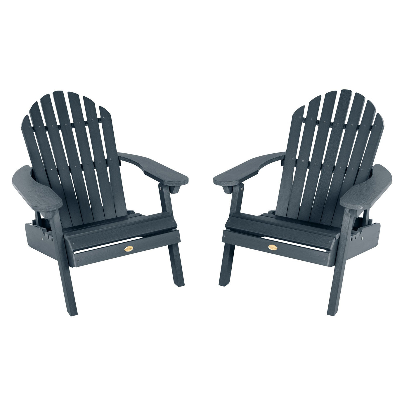 Set of Two Highwood Hamilton Folding and Reclining Adirondack Chairs Highwood USA Federal Blue 