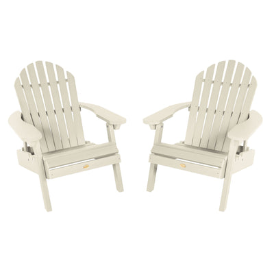 Set of Two Highwood Hamilton Folding and Reclining Adirondack Chairs Highwood USA Whitewash 