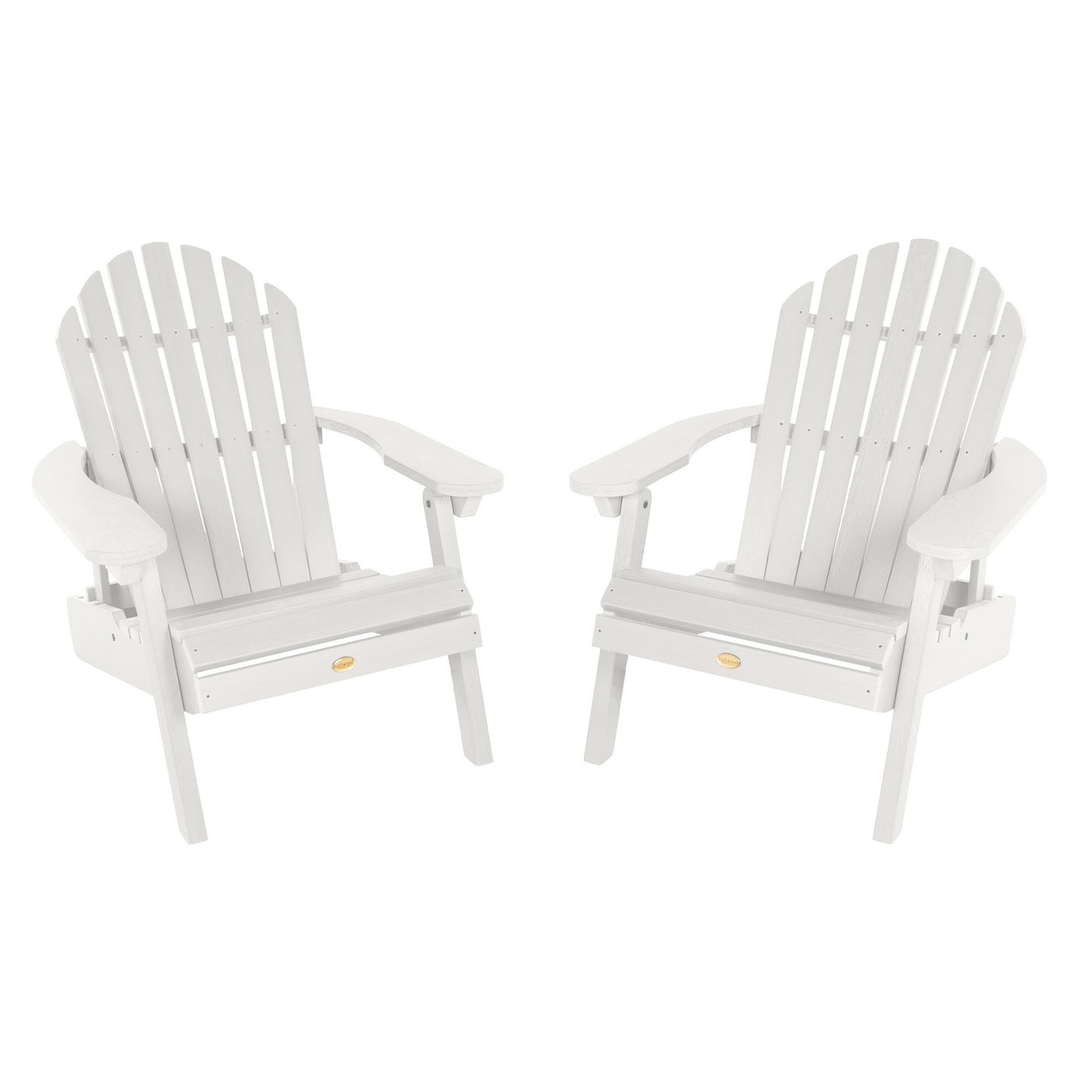 Set of Two Highwood Hamilton Folding and Reclining Adirondack Chairs Highwood USA White 
