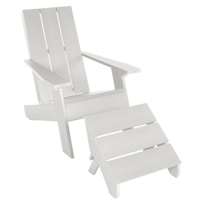Italica Modern Adirondack chair and Ottoman in White