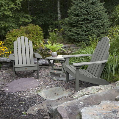 2 Classic Westport Adirondack Chairs with 1 Adirondack Folding Side Table Highwood USA 