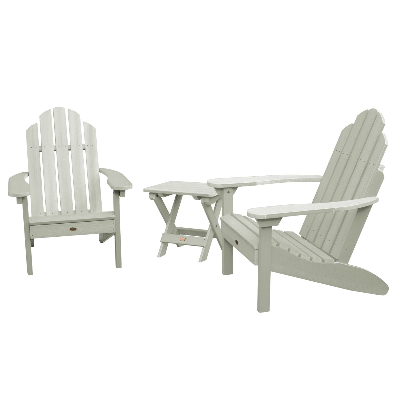 2 Classic Westport Adirondack Chairs with 1 Adirondack Folding Side Table Kitted Sets Highwood USA Eucalyptus 