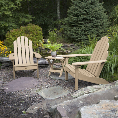 2 Classic Westport Adirondack Chairs with 1 Adirondack Folding Side Table Highwood USA 