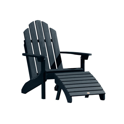 Classic Westport Adirondack Chair with Folding Adirondack Ottoman Highwood USA Federal Blue 