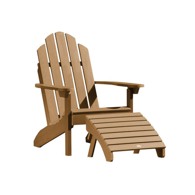 Classic Westport Adirondack Chair with Folding Adirondack Ottoman Highwood USA Toffee 