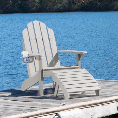Classic Westport Adirondack Chair with Cup Holder & Folding Adirondack Ottoman Adirondack Chairs Highwood USA 