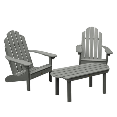 2 Westport Adirondack Chairs with 1 Westport Conversation Table Highwood USA Coastal Teak 