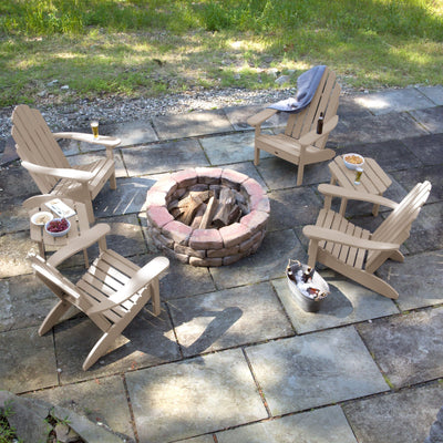 4 Classic Westport Adirondack Chairs with 2 Side Tables Kitted Sets Highwood USA 