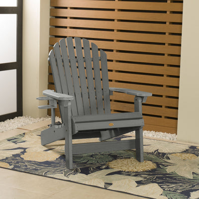 1 King Hamilton Folding and Reclining Adirondack Chair with 1 Easy-add Cup Holder Highwood USA 