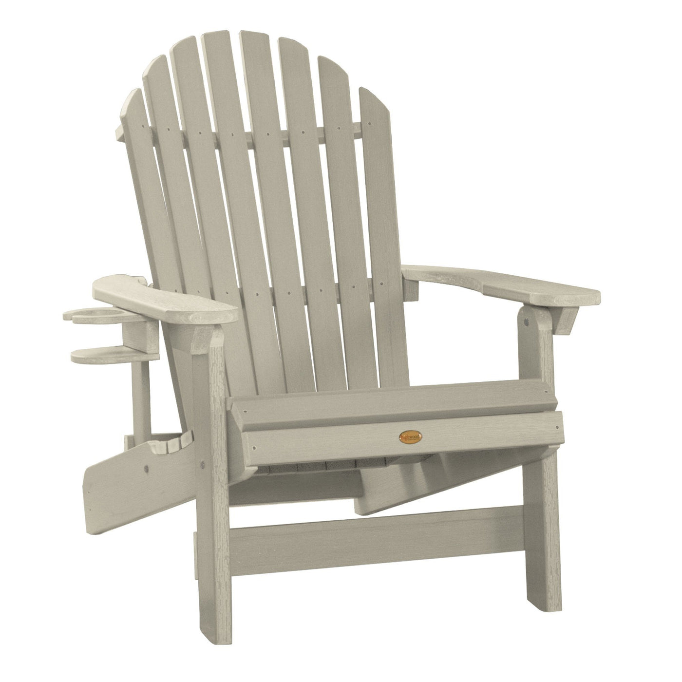 1 King Hamilton Folding and Reclining Adirondack Chair with 1 Easy-add Cup Holder Highwood USA Whitewash 