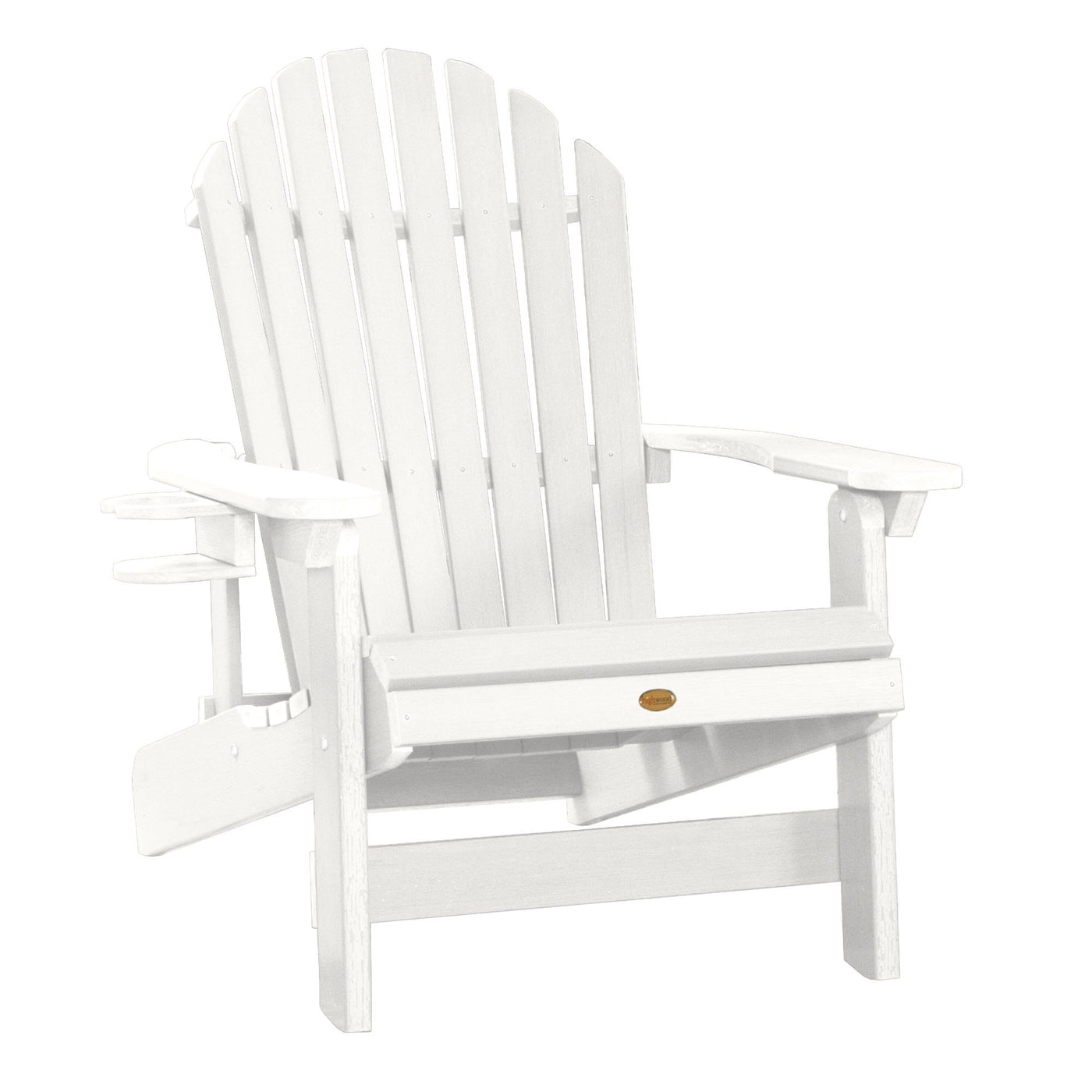 1 King Hamilton Folding and Reclining Adirondack Chair with 1 Easy-add Cup Holder Highwood USA White 