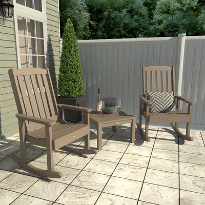 2 Lehigh Rocking Chairs with Adirondack Side Table Kitted Sets Highwood USA 