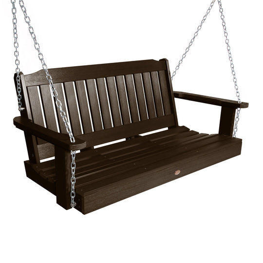 Refurbished Lehigh Porch Swing 4ft Highwood USA Weathered Acorn 