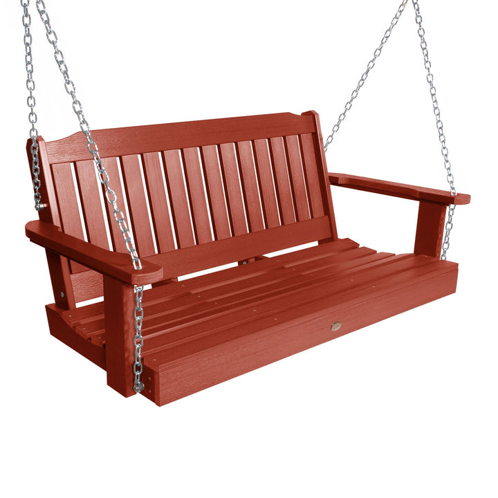 Refurbished Lehigh Porch Swing 4ft Highwood USA Rustic Red 