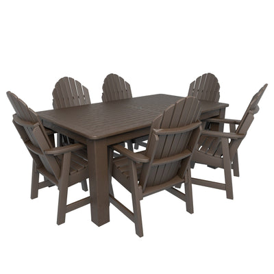 Hamilton 7pc Rectangular Outdoor Dining Set 42in x 72in - Dining Height Dining Highwood USA Weathered Acorn 