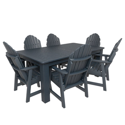 Hamilton 7pc Rectangular Outdoor Dining Set 42in x 72in - Dining Height Dining Highwood USA Federal Blue 