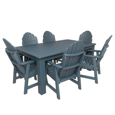 Hamilton 7pc Rectangular Outdoor Dining Set 42in x 72in - Dining Height Dining Highwood USA Nantucket Blue 
