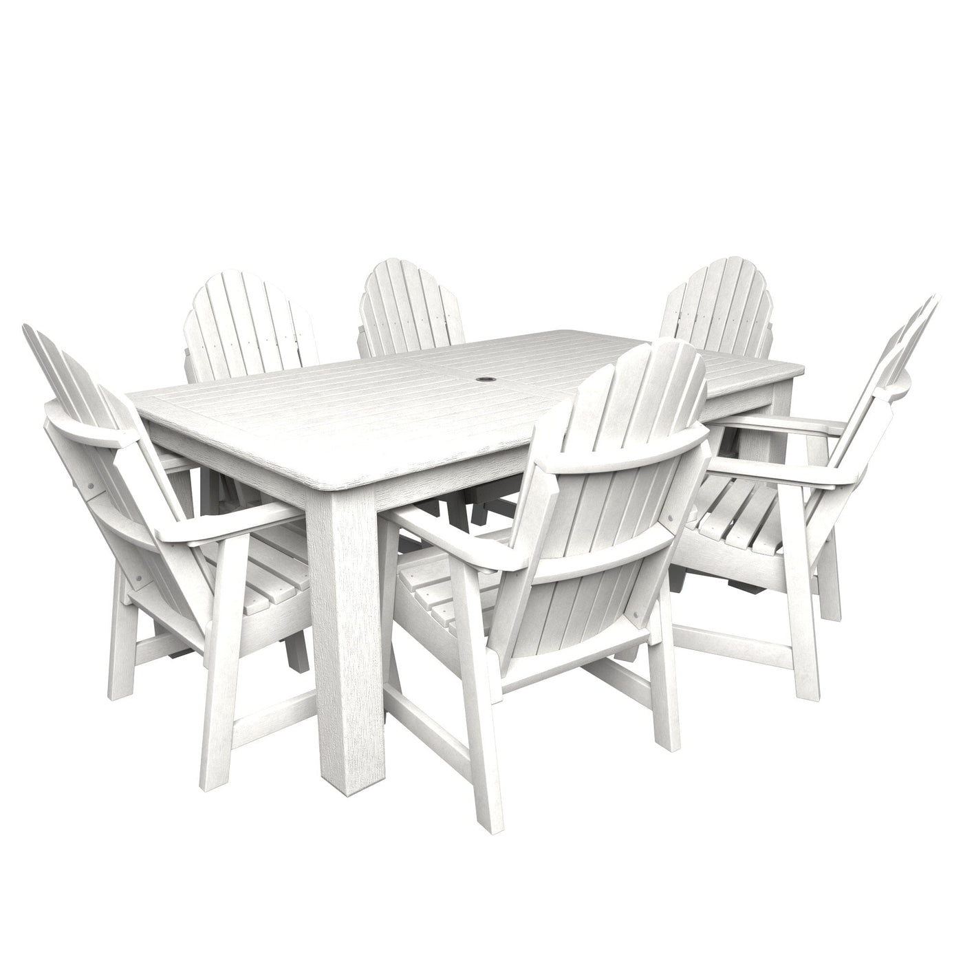Hamilton 7pc Rectangular Outdoor Dining Set 42in x 72in - Dining Height Dining Highwood USA White 