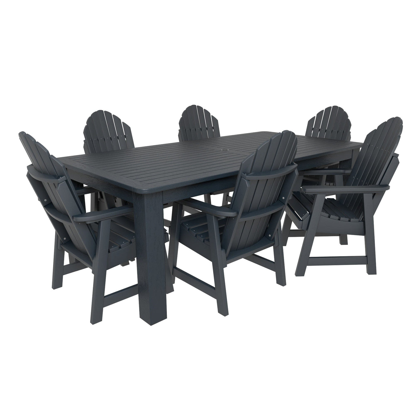 Hamilton 7pc Rectangular Outdoor Dining Set 42in x 84in - Dining Height Dining Highwood USA Federal Blue 