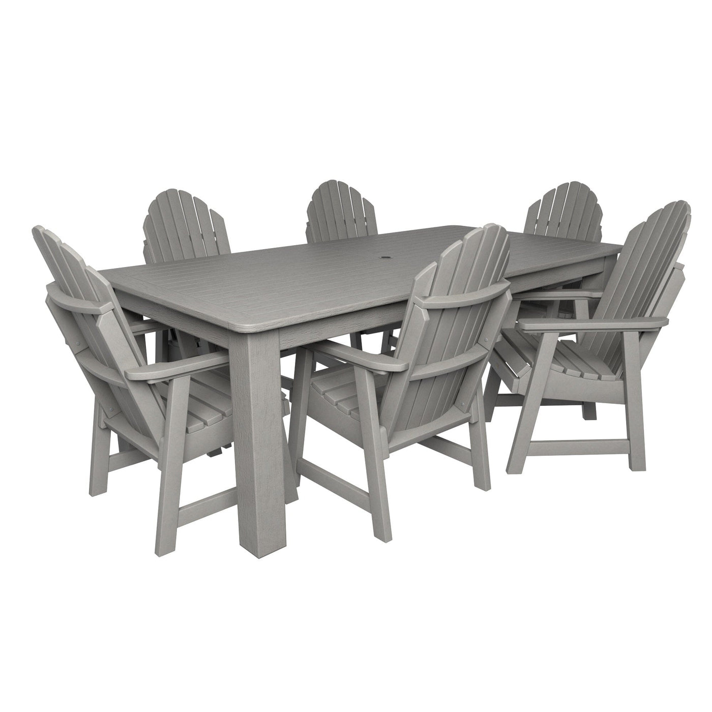 Hamilton 7pc Rectangular Outdoor Dining Set 42in x 84in - Dining Height Dining Highwood USA Harbor Gray 