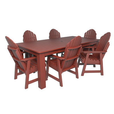 Hamilton 7pc Rectangular Outdoor Dining Set 42in x 84in - Dining Height Dining Highwood USA Rustic Red 