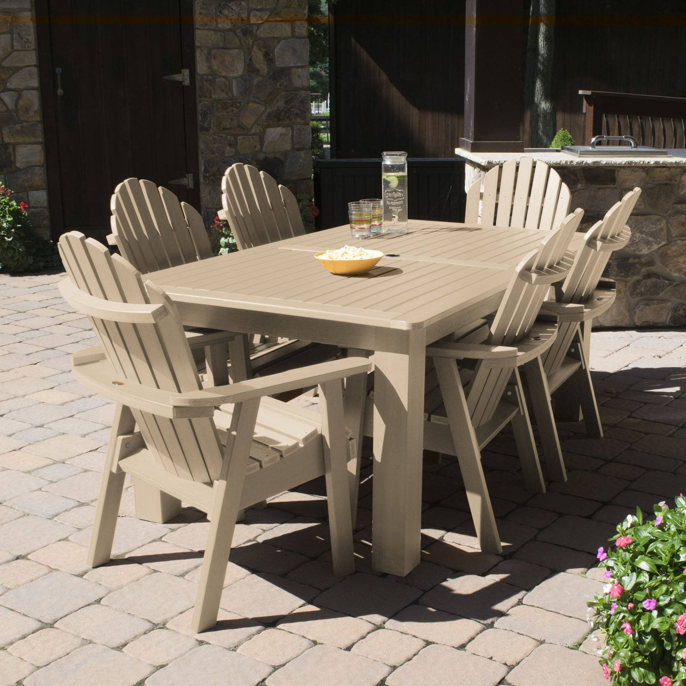 Hamilton 7pc Rectangular Outdoor Dining Set 42in x 84in - Dining Height Dining Highwood USA 