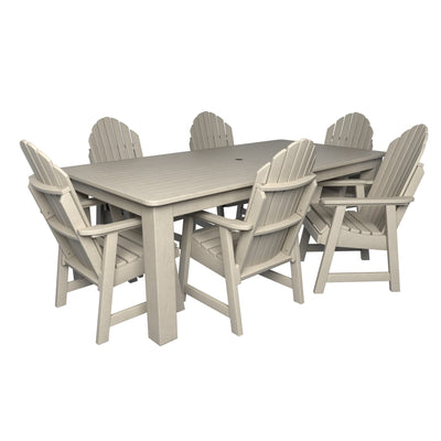 Hamilton 7pc Rectangular Outdoor Dining Set 42in x 84in - Dining Height Dining Highwood USA Whitewash 
