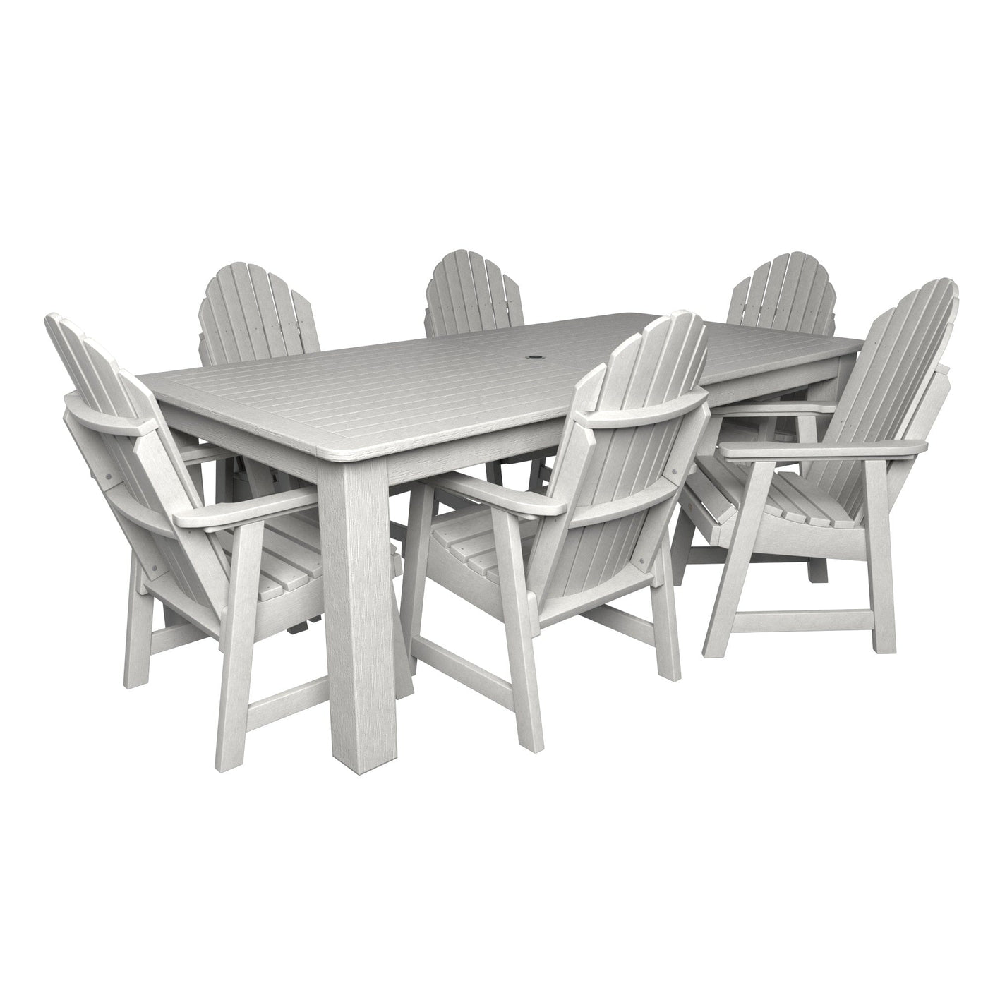 Hamilton 7pc Rectangular Outdoor Dining Set 42in x 84in - Dining Height Dining Highwood USA White 