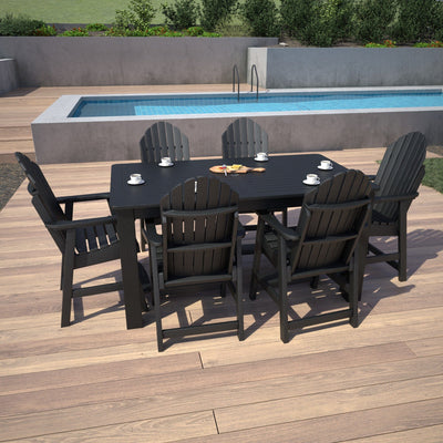 Hamilton 7pc Rectangular Outdoor Dining Set 42in x 72in - Counter Height Dining Highwood USA 
