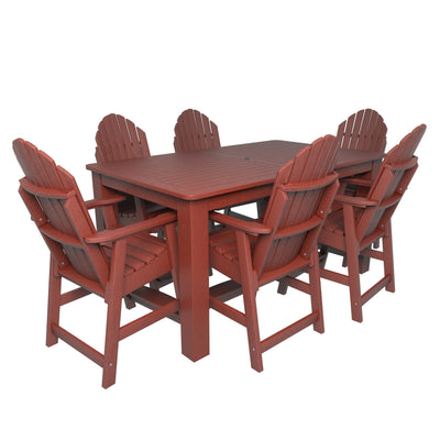 Hamilton 7pc Rectangular Outdoor Dining Set 42in x 72in - Counter Height Dining Highwood USA Rustic Red 