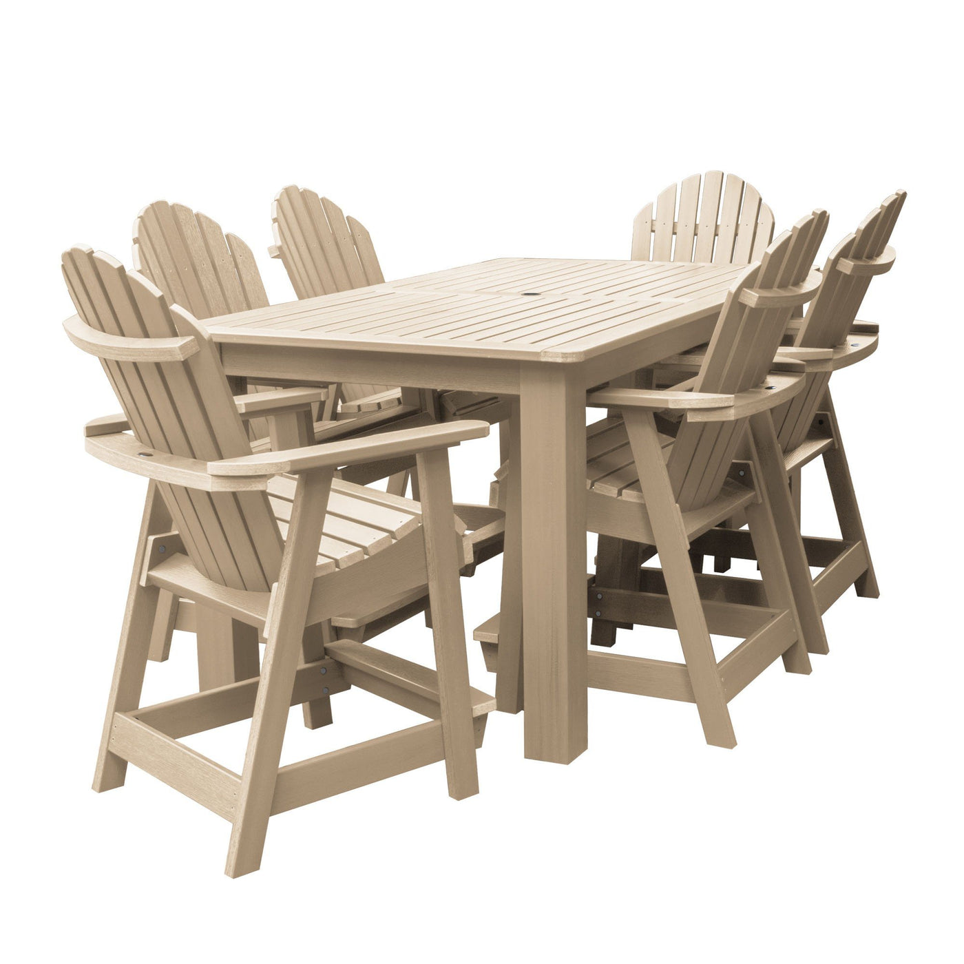 Hamilton 7pc Rectangular Outdoor Dining Set 42in x 72in - Counter Height Dining Highwood USA Tuscan Taupe 
