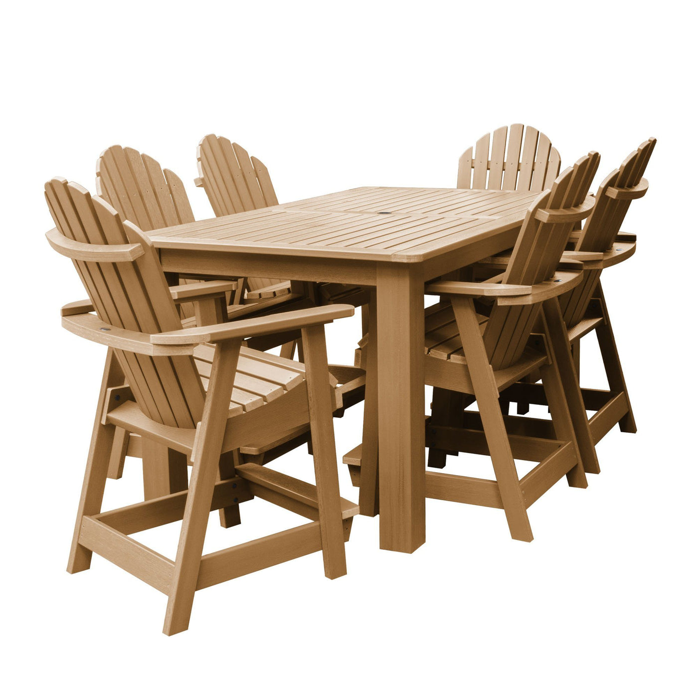 Hamilton 7pc Rectangular Outdoor Dining Set 42in x 72in - Counter Height Dining Highwood USA Toffee 