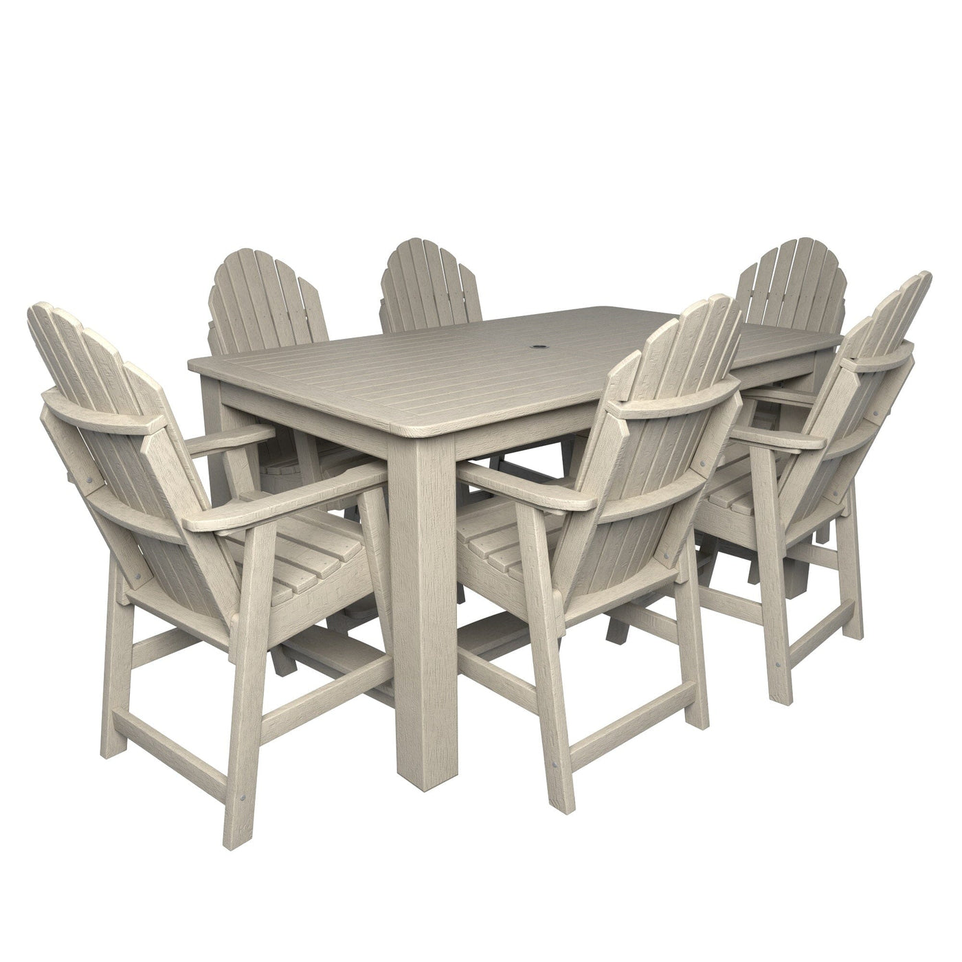 Hamilton 7pc Rectangular Outdoor Dining Set 42in x 72in - Counter Height Dining Highwood USA Whitewash 