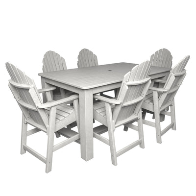 Hamilton 7pc Rectangular Outdoor Dining Set 42in x 72in - Counter Height Dining Highwood USA White 
