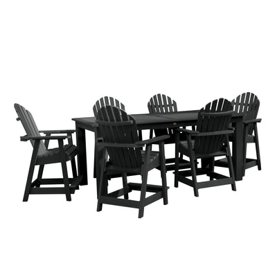 Hamilton 7pc Rectangular Outdoor Dining Set 42in x 84in - Counter Height Dining Highwood USA Black 