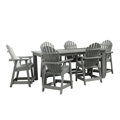 Hamilton 7pc Rectangular Outdoor Dining Set 42in x 84in - Counter Height Dining Highwood USA Coastal Teak 