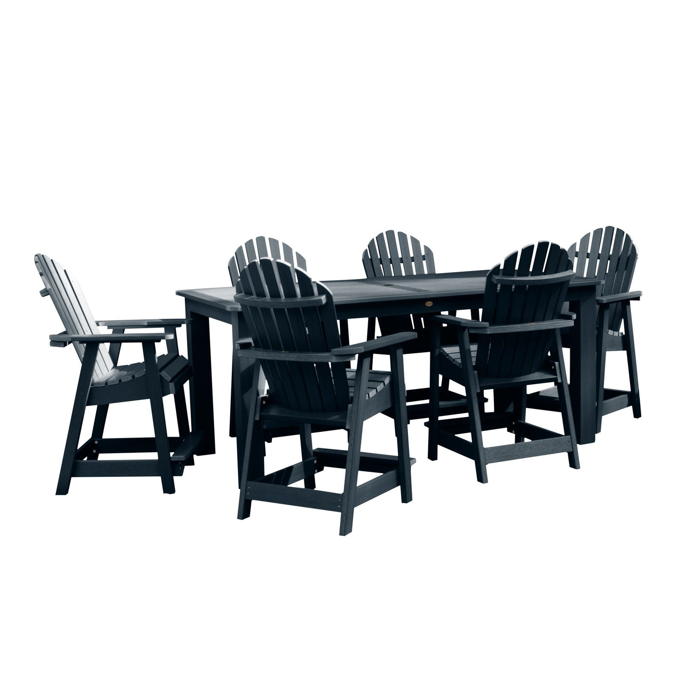 Hamilton 7pc Rectangular Outdoor Dining Set 42in x 84in - Counter Height Dining Highwood USA Federal Blue 