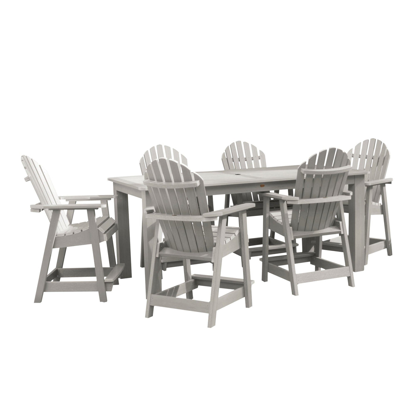 Hamilton 7pc Rectangular Outdoor Dining Set 42in x 84in - Counter Height Dining Highwood USA Harbor Gray 