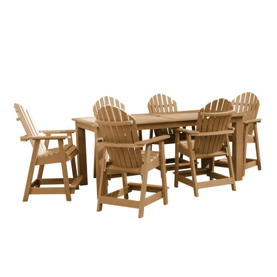 Hamilton 7pc Rectangular Outdoor Dining Set 42in x 84in - Counter Height Dining Highwood USA Toffee 