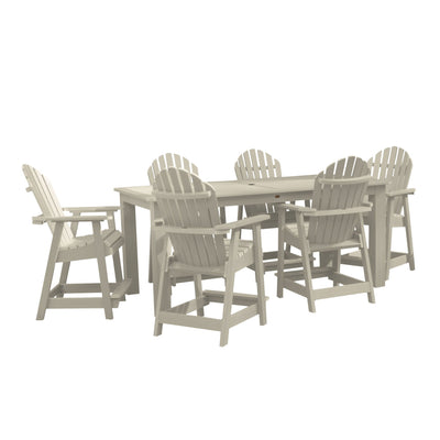 Hamilton 7pc Rectangular Outdoor Dining Set 42in x 84in - Counter Height Dining Highwood USA Whitewash 