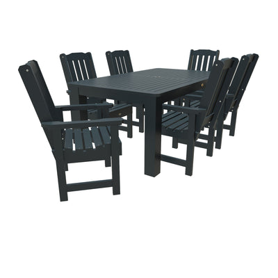 Lehigh 7pc Rectangular Outdoor Dining Set 42in x 72in - Dining Height Dining Highwood USA Federal Blue 