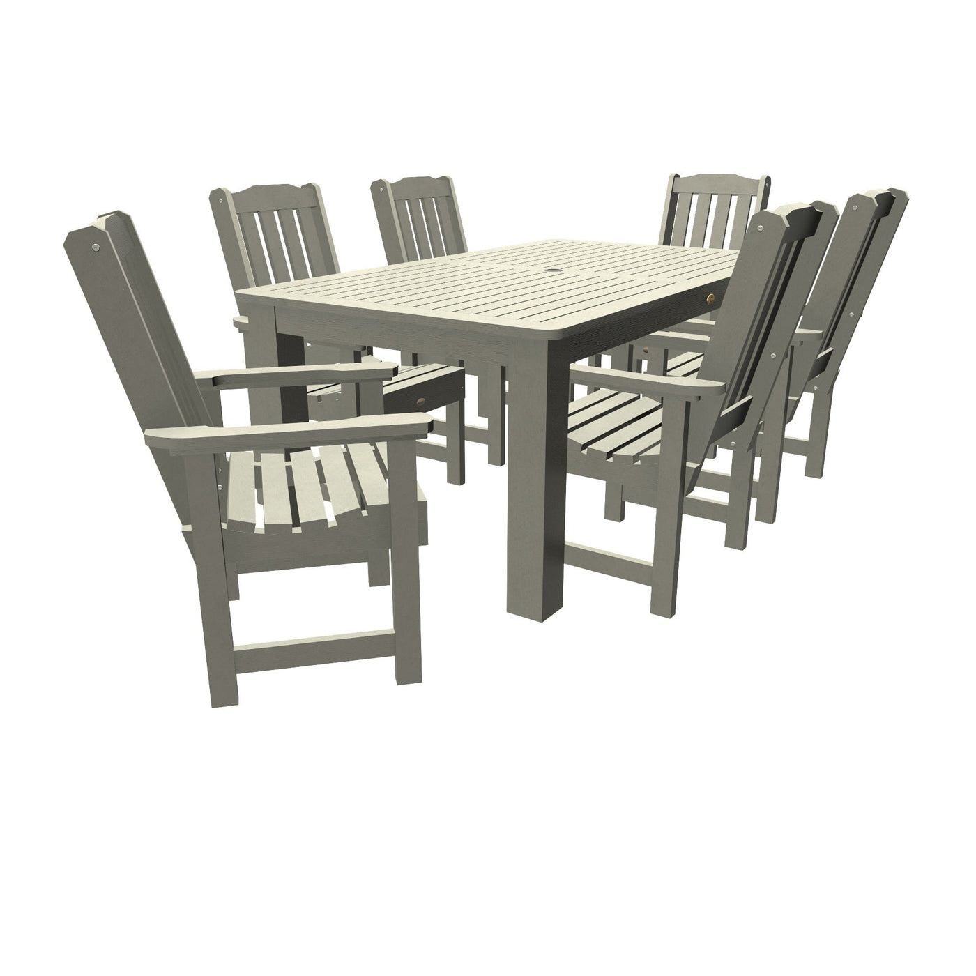 Lehigh 7pc Rectangular Outdoor Dining Set 42in x 72in - Dining Height Dining Highwood USA Harbor Gray 