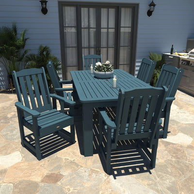 Lehigh 7pc Rectangular Outdoor Dining Set 42in x 72in - Dining Height Dining Highwood USA 