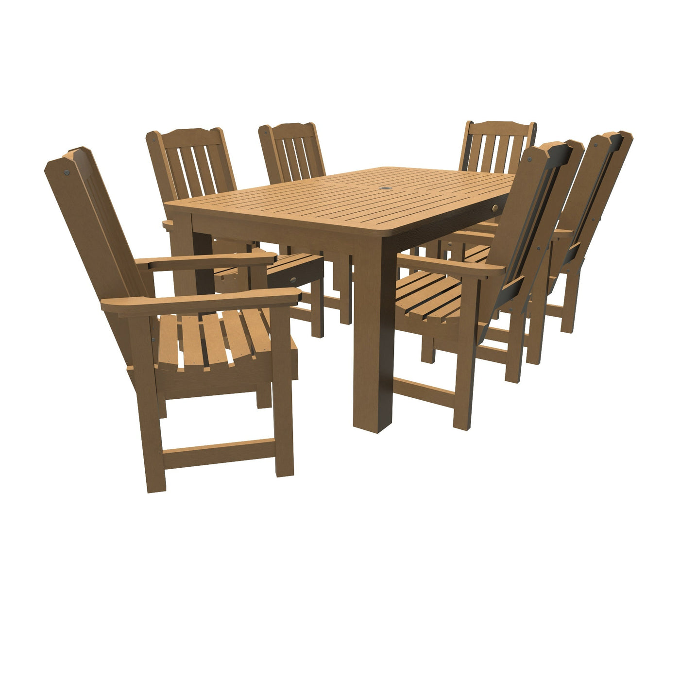 Lehigh 7pc Rectangular Outdoor Dining Set 42in x 72in - Dining Height Dining Highwood USA Toffee 